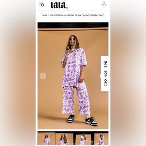 Dressed in Lala Lex Ribbed Tie Dye Playsuit